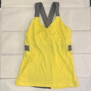 Vintage Lululemon Yellow Tank with Adjustable Shelf Bra & Mesh Panel